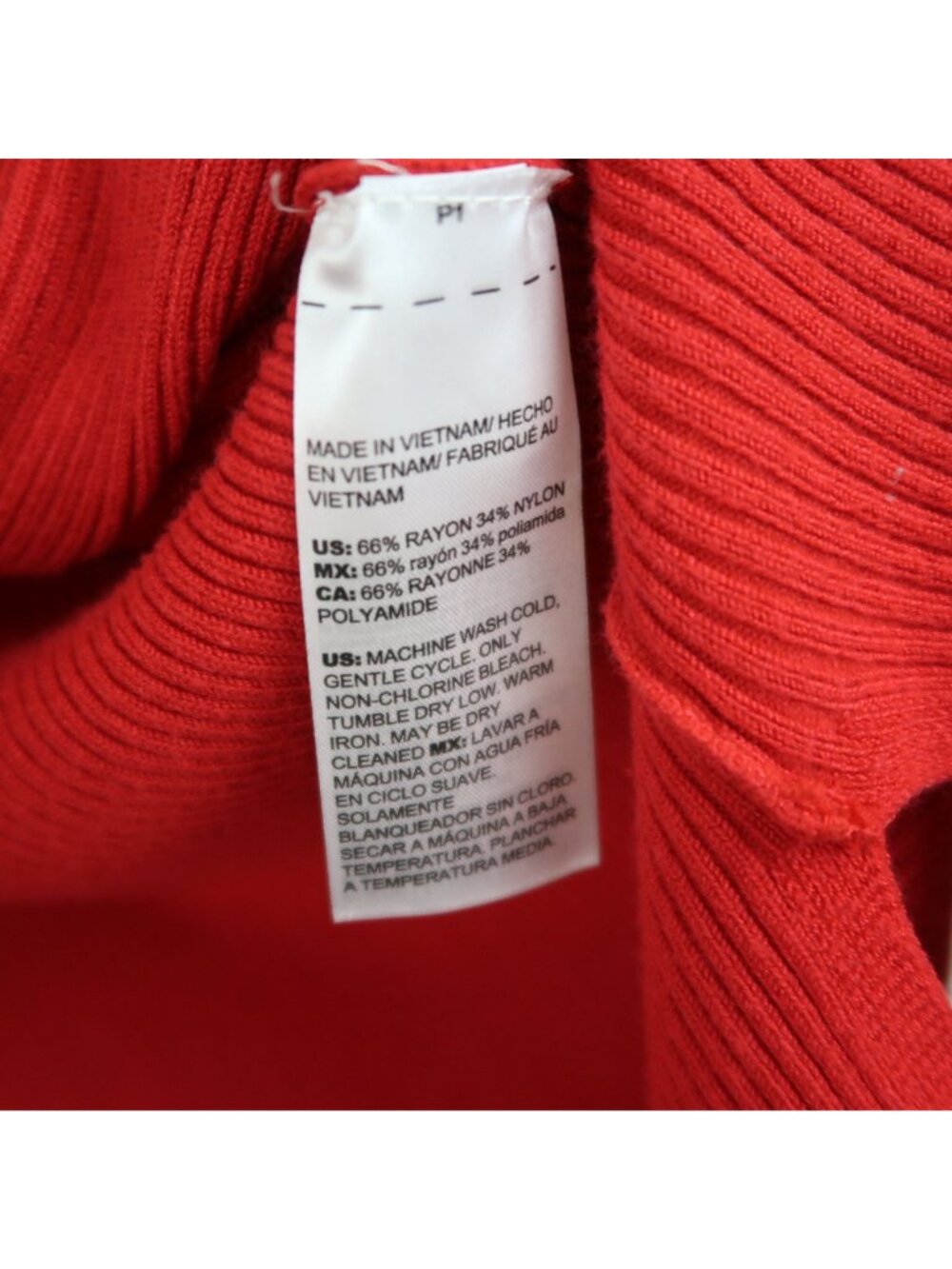 Chicos 1 M Open Front Red Long Ribbed Cardigan Sweater Button Cuff Pockets - Picture 3 of 5